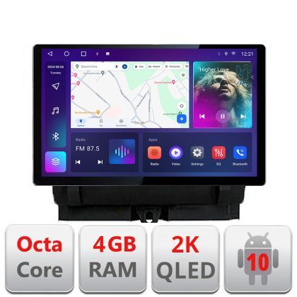 Navigatie dedicata Audi Q3 2011-2018 Edonav ecran 13" 2K 8 si 128 Android Waze USB Navigatie 4G 360 Toslink Youtube Radio KIT-q3 si E