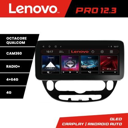 Navigatie Kia Soul 2014-2019 Lenovo PRO 4+64 12.3 inch qled android 4G DSP gps internet  Kit-soul-2014