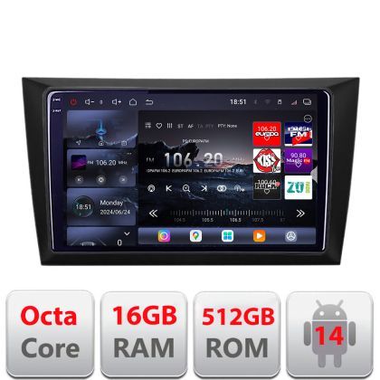 Navigatie VW Golf6 2009-2013 Edotec Kit-GOLF6 8 core QLED 2K 16+512 360 Android Waze USB Navigatie Internet Youtube Radio