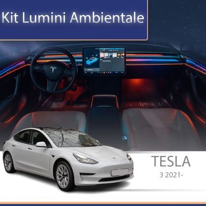 Lumini ambientale Tesla Model 3 2021-2022 set complet control telefon sau sistem original