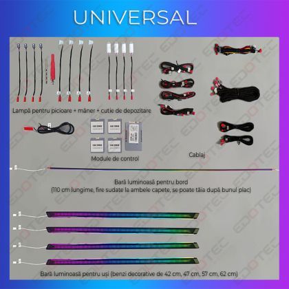 Lumini ambientale Universal set complet control telefon sau sistem original