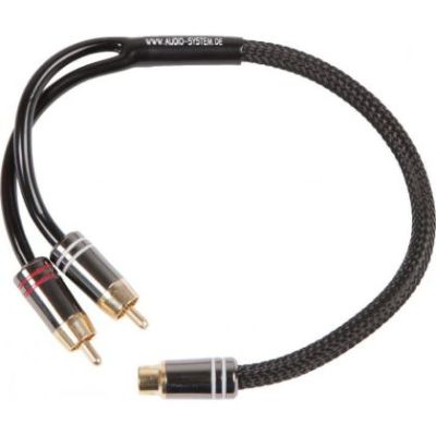 SISTEM AUDIO Cablu RCA high-end (pereche)
 Cablu Y-RCA OFC de 300 mm (1x M și 2x conector F) cu SNAKE SKIN Conector metalic masiv cu fantă oblică de 8 ori cu pachet blister