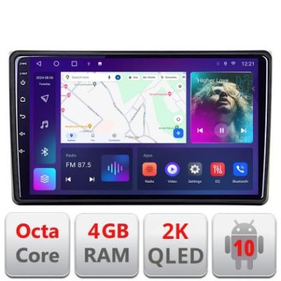 Navigatie Audi A4 B6 C-050 Android Octa Core Ecran 2K QLED GPS 4G 4+32GB 360 KIT-050+EDT-E409-2K