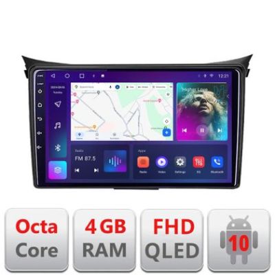 Navigatie HHyundai I30 2011-2016 Android Ecran QLED octa core 4+64 carplay android auto KIT-i30-2011+EDT-E309V3