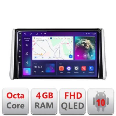 Navigatie Toyota RAV4 2018 Android Ecran QLED octa core 4+64 carplay android auto KIT-RAV4+EDT-E309V3