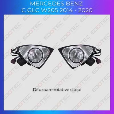 Lumini Ambientale difuzoare rotative stalpi Mercedes C W205 control pe sistemul original sau telefon