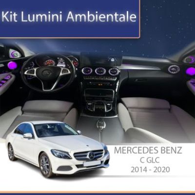 Lumini Ambientale difuzoare rotative stalpi Mercedes C W205 control pe sistemul original sau telefon