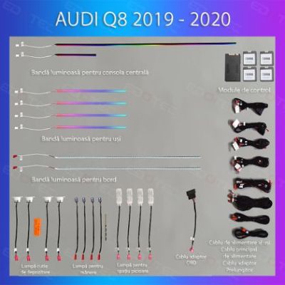 Lumini ambientale Audi  Q8 2019-2023 set complet control telefon sau sistem original