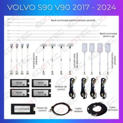 Lumini ambientale Volvo S90/V90 2017-2022 set complet control telefon sau sistem original