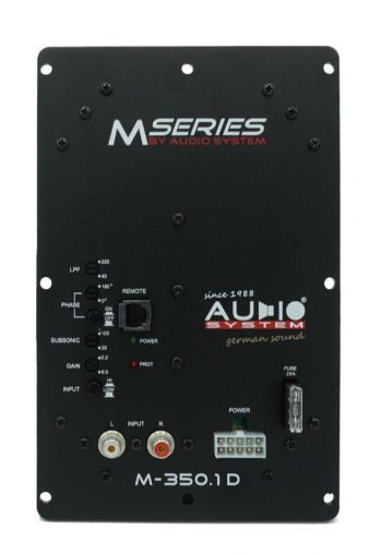 Amplificator Audio System M-350.1 D, 1 x 350 watts, incorporabil, in 2 sau 4 ohm, clasa D pentru subwoofer