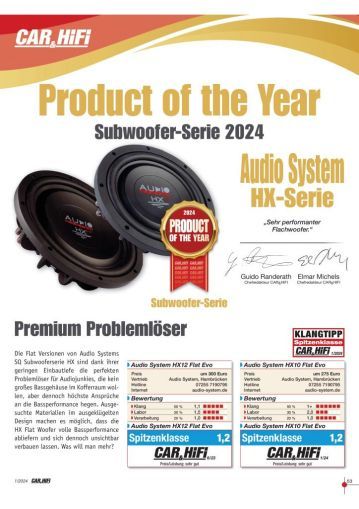 Subwoofer pasiv fara incinta Audio System HX 12 FLAT EVO, 400 watts, 2x2 ohm, 300mm, 12