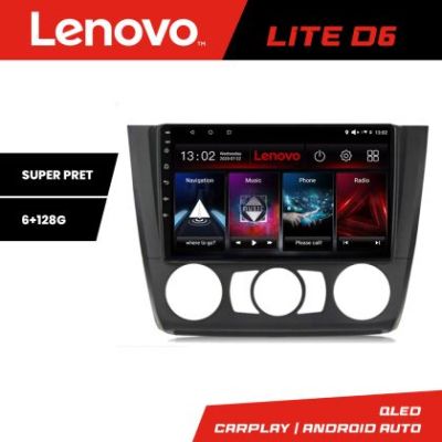 Navigatie BMW Seria 1 E87 2007-2011 clima manuala Lenovo Kit-bmw117-manual 8 core 6+128 GB Android Waze USB Navigatie Internet Youtub