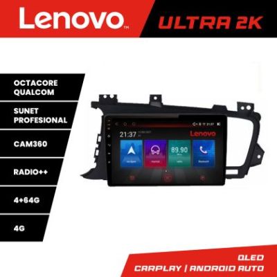 Navigatie Kia Optima 2011-2013 Lenovo Kit-091 8 core QLED Qualcomm 4+64 360 Android Waze USB Navigatie Internet Youtube Radio