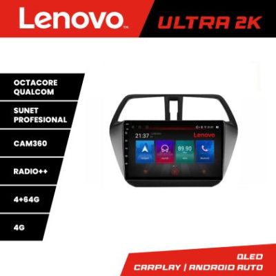 Navigatie Suzuki S-Cross Quad Core Lenovo Kit-337 8 core QLED Qualcomm 4+64 360 Android Waze USB Navigatie Internet Youtube Radio