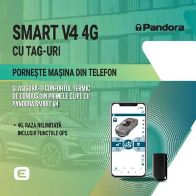 Kit pornire motor Pandora Smart v4 (cu tag) Suzuki Baleno 2015-, aplicatie telefon 4G, GPS (montaj inclus)