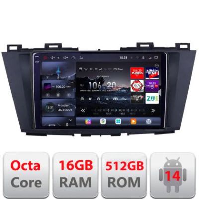 Navigatie Mazda 5 2010-2017 Edotec Kit-117 8 core QLED 2K 16+512 360 Android Waze USB Navigatie Internet Youtube Radio