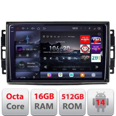 Navigatie Chrysler Jeep Edotec Kit-202 8 core QLED 2K 16+512 360 Android Waze USB Navigatie Internet Youtube Radio v1