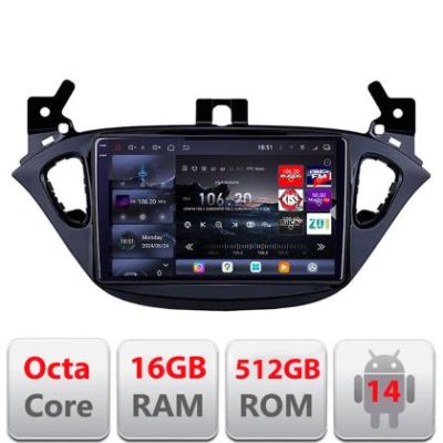 Navigatie Opel Corsa 2013-2016 Edotec Kit-corsa 8 core QLED 2K 16+512 360 Android Waze USB Navigatie Internet Youtube Radio