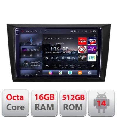 Navigatie VW Golf6 2009-2013 Edotec Kit-GOLF6 8 core QLED 2K 16+512 360 Android Waze USB Navigatie Internet Youtube Radio