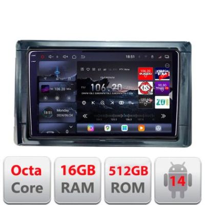 Navigatie Toyota 2DIN Edotec Kit-TY2DIN 8 core QLED 2K 16+512 360 Android Waze USB Navigatie Internet Youtube Radio