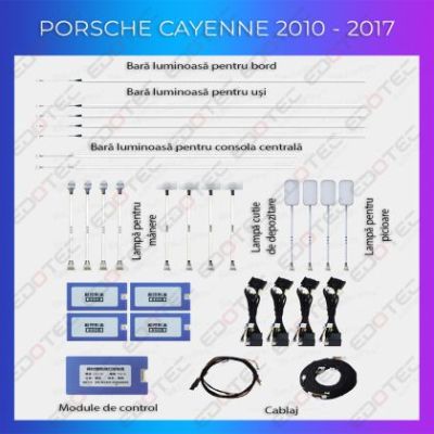 Lumini ambientale Porsche 2010-2016 set complet control telefon sau sistem original