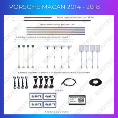 Lumini ambientale Porsche Macan 2014-2018 set complet control telefon sau sistem original