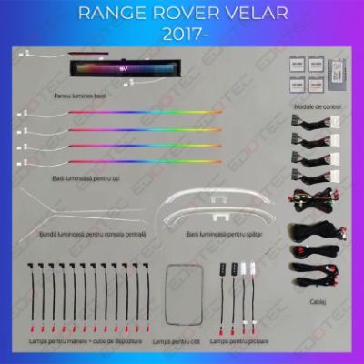 Lumini ambientale Range Rover Velar 2017- set complet control telefon sau sistem original