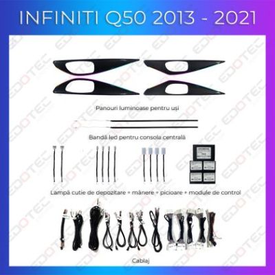 Lumini ambientale Inifnity Q50 2013-2021 set complet control telefon sau sistem original