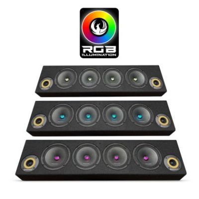 Cutie de difuzoare iluminate Phonix Gold 1700W ieșire SPL 2 x 4 OHM 4 x difuzoare midrange 2 x tweetere pro audio