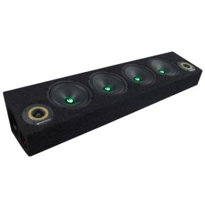 Cutie de difuzoare iluminate Phonix Gold 1700W ieșire SPL 2 x 4 OHM 4 x difuzoare midrange 2 x tweetere pro audio