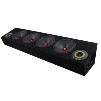 Cutie de difuzoare iluminate Phonix Gold 1700W ieșire SPL 2 x 4 OHM 4 x difuzoare midrange 2 x tweetere pro audio