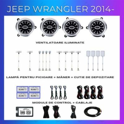 Lumini ambientale Jeep Wranger Rubicon 2014-2020 set complet control telefon sau sistem original