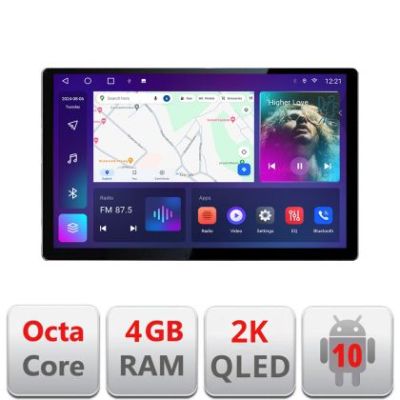 Navigatie Nissan Leaf 2018-2024 Qled 2K Octa Core 4+64 LTE 4G DSP Wifi 5Ghz android auto carplay radio gps internet kit-leaf+EDT-E413-2K